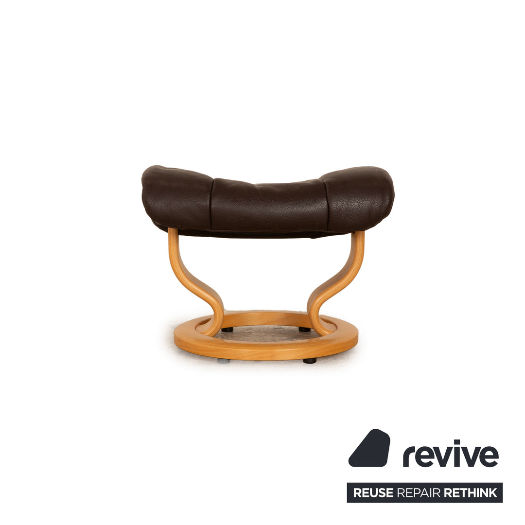Tabouret en cuir Stressless Reno marron