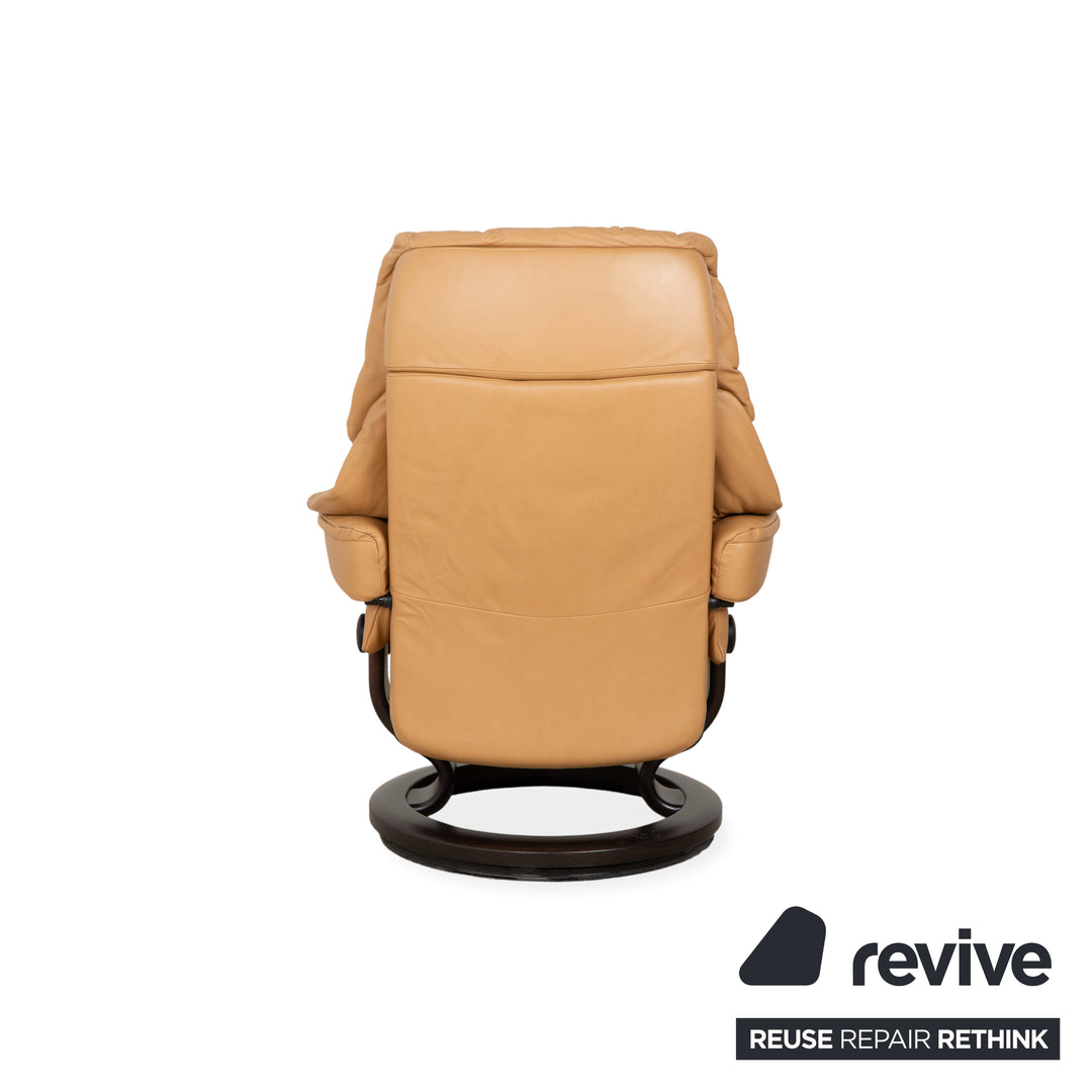 Stressless Reno Leder Sessel Beige inkl. Hocker manuelle Funktion