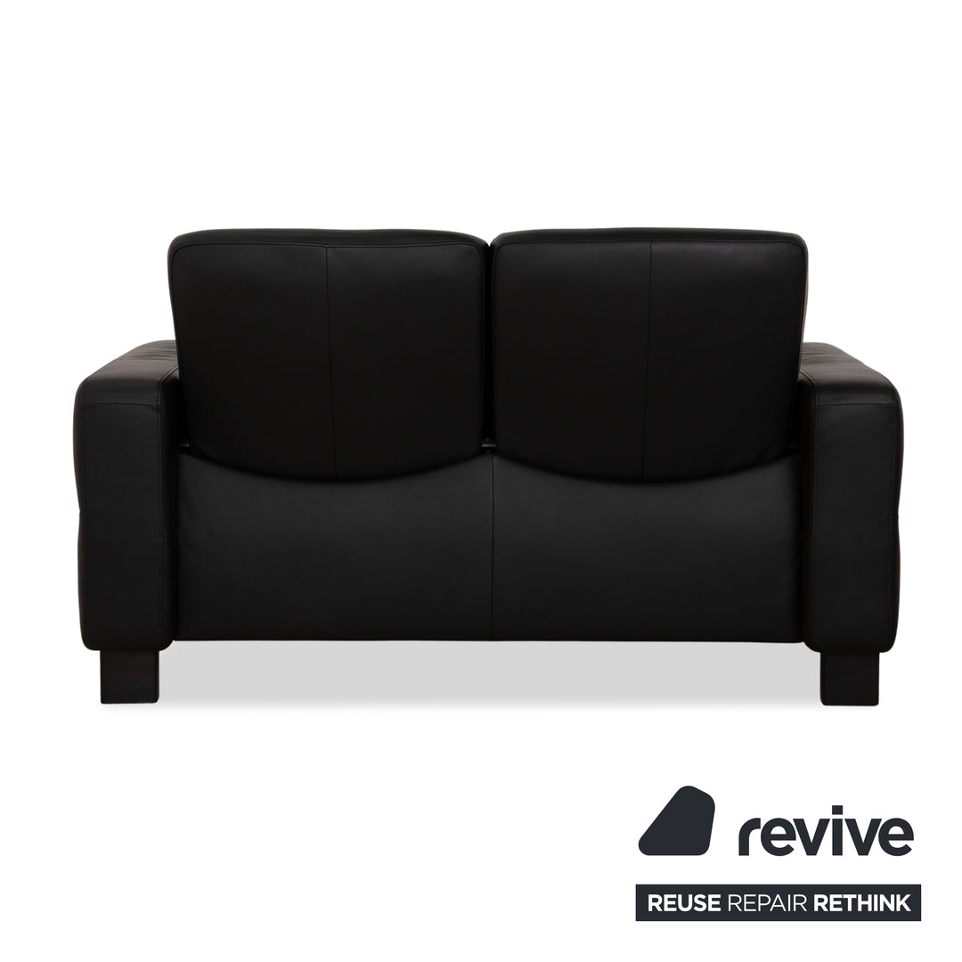 Stressless Wave Leder Zweisitzer Schwarz Sofa Couch manuelle Funktion