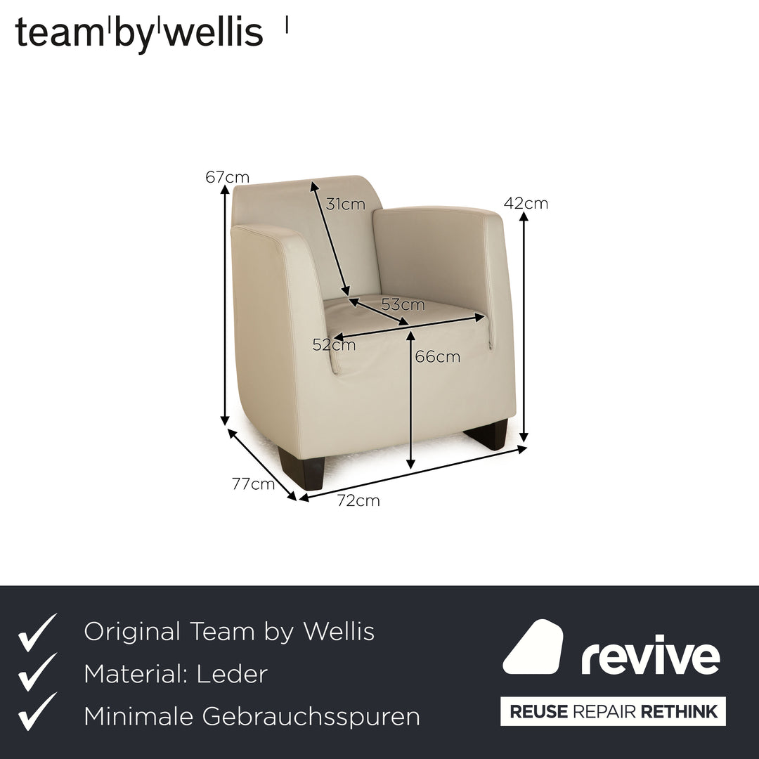 Team by Wellis SeNa Leder Sessel Grau