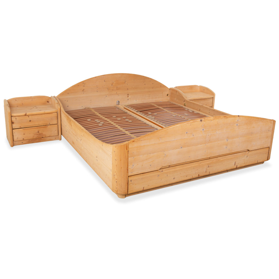 Team7 Holz Bett 2x Nachtschrank Braun 180x200 cm manuelle Funktion