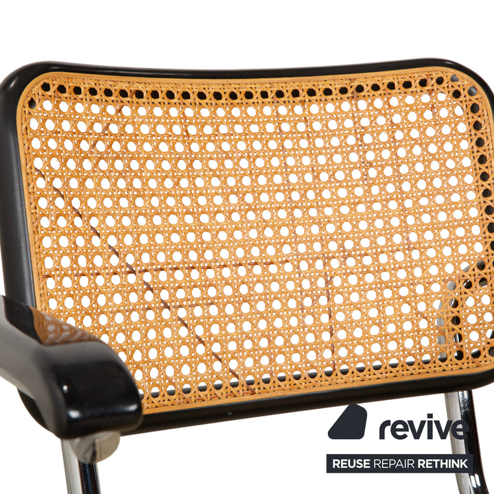 Chaise Thonet S 64 en métal noir à suspension cantilever