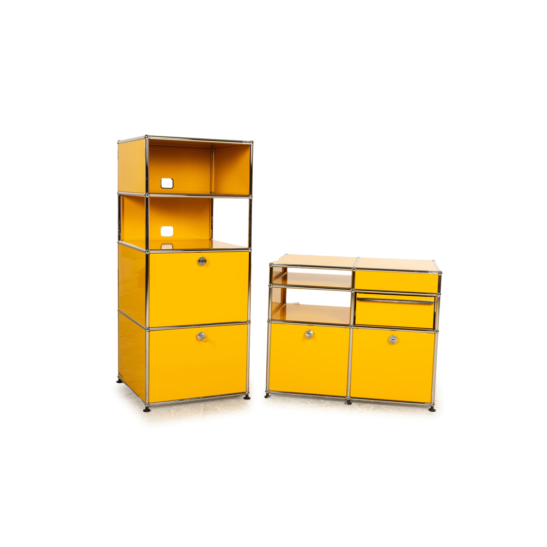 USM Haller ensemble buffet étagère en métal jaune