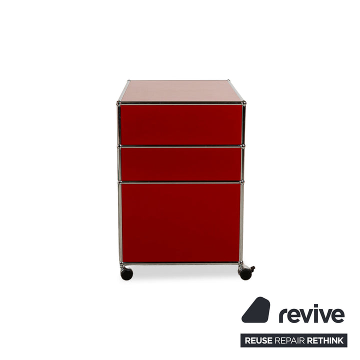 USM Haller Stahl Sideboard Rot Rollcontainer