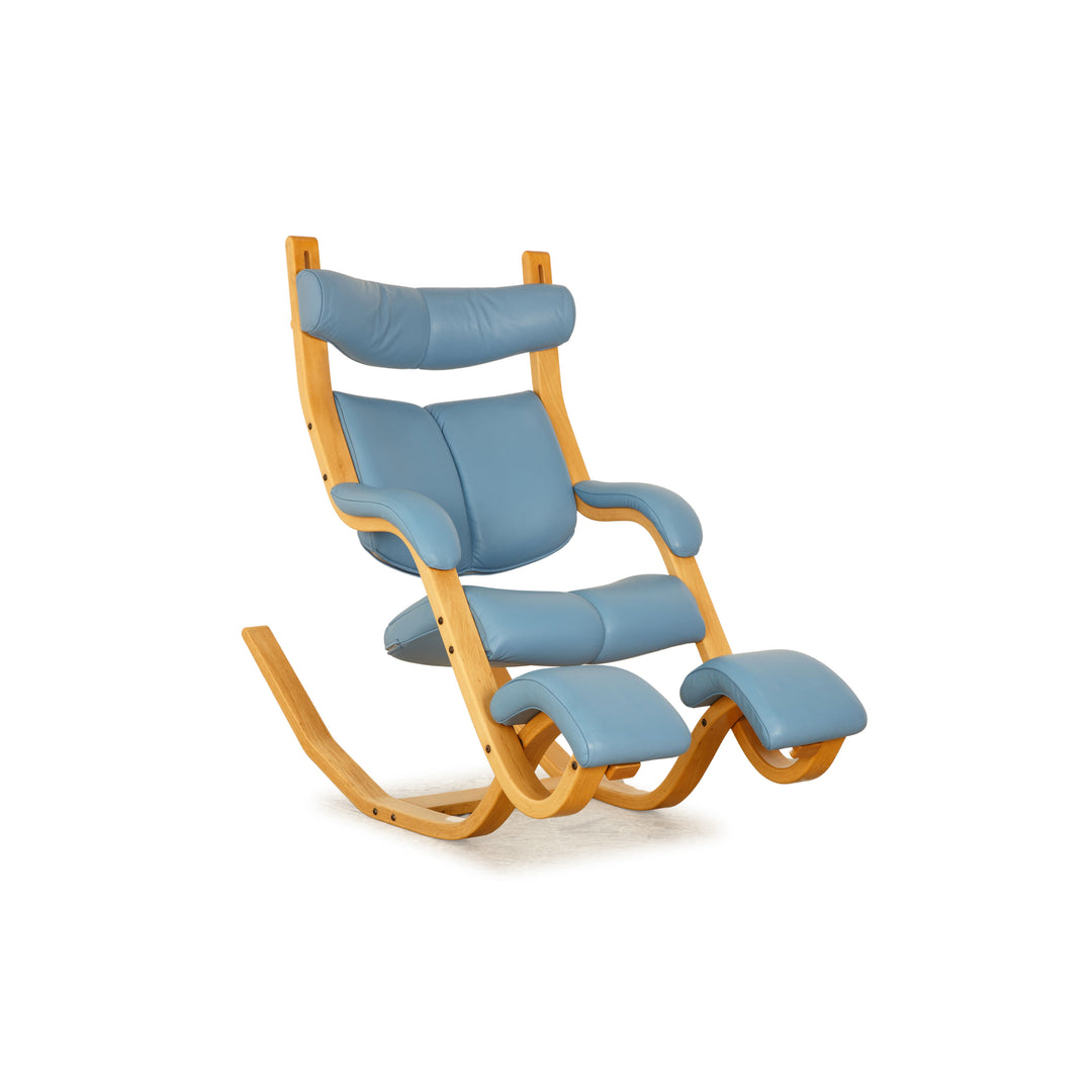 Varier Gravity Balans Leather Armchair Light Blue
