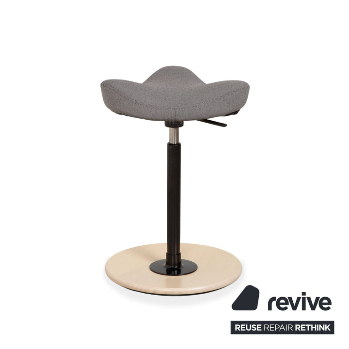 Varier Move Sit-Stand Stool Grey Revive 164 Base Natural Brown Ash Wood Office Chair by Per Øie