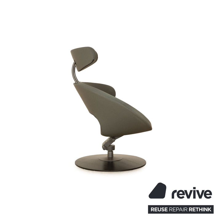Fauteuil en tissu Varier Peel gris fonction manuelle avec tabouret