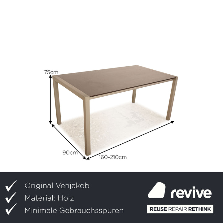Venjakob table à manger en bois marron extensible 160/210x75x90