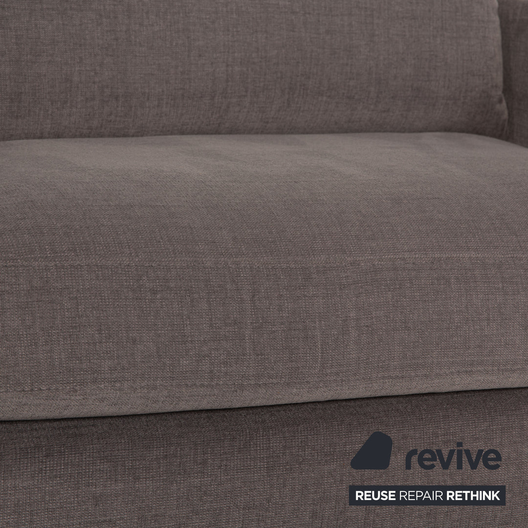 Vilmers Artic Stoff Sofa Garnitur Grau Dreisitzer Couch