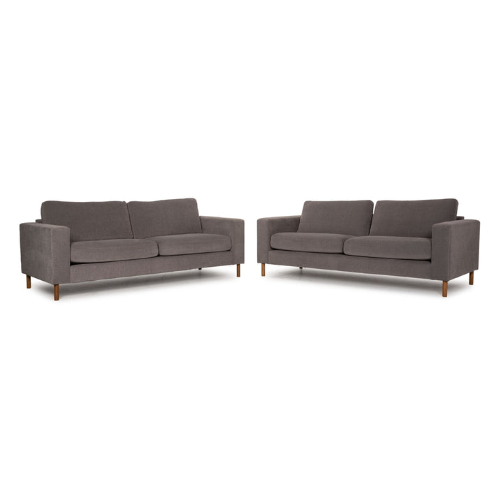 Vilmers Artic Stoff Sofa Garnitur Grau Dreisitzer Couch