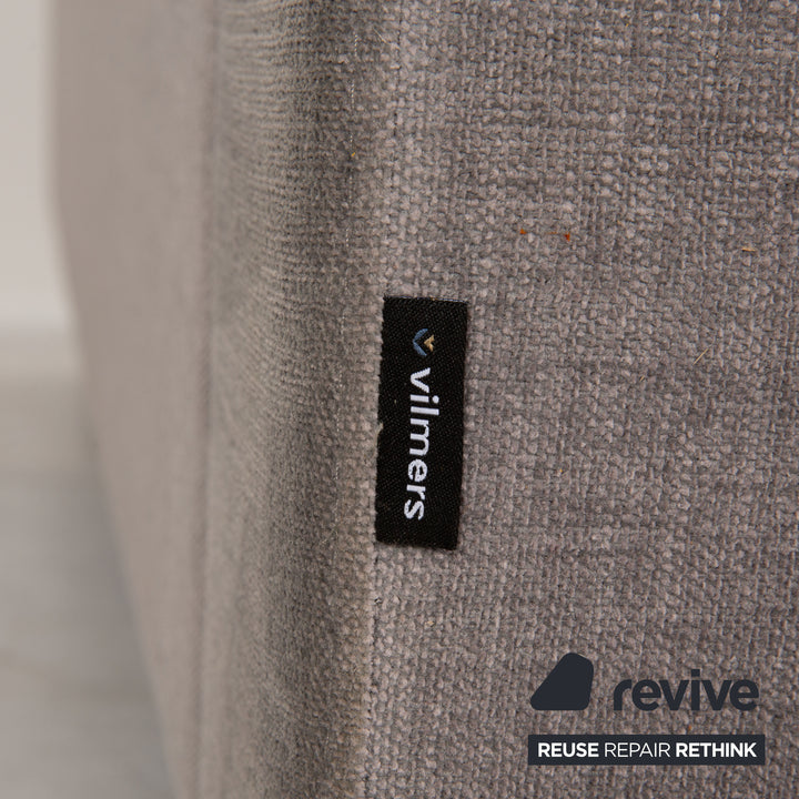 Vilmers Artic Stoff Sofa Garnitur Grau Dreisitzer Couch