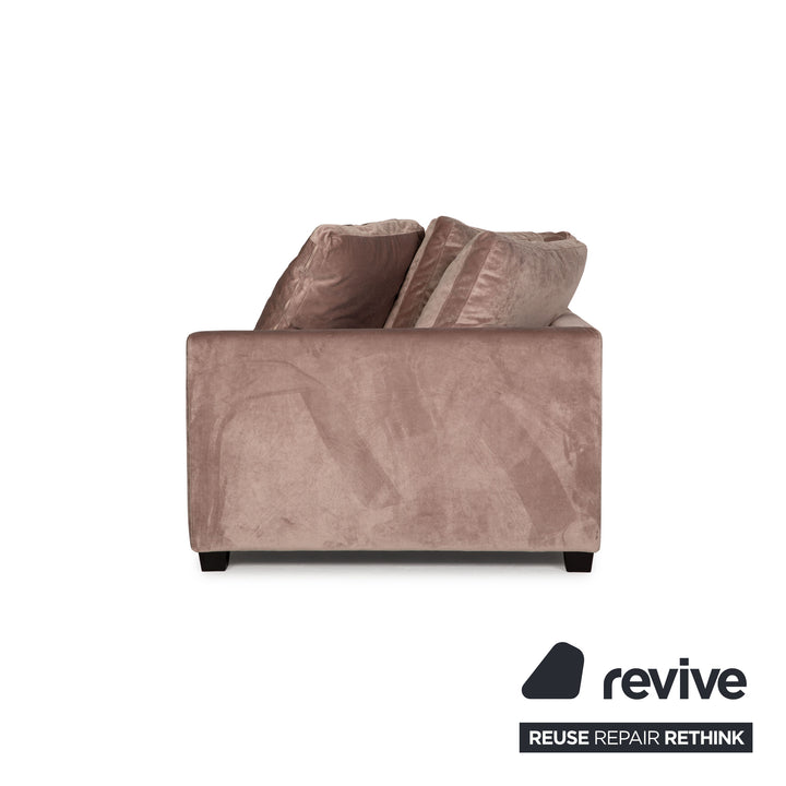 Vilmers Viking Samt Sofa Beige Zweisitzer Couch