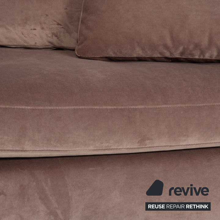 Vilmers Viking Samt Sofa Beige Zweisitzer Couch