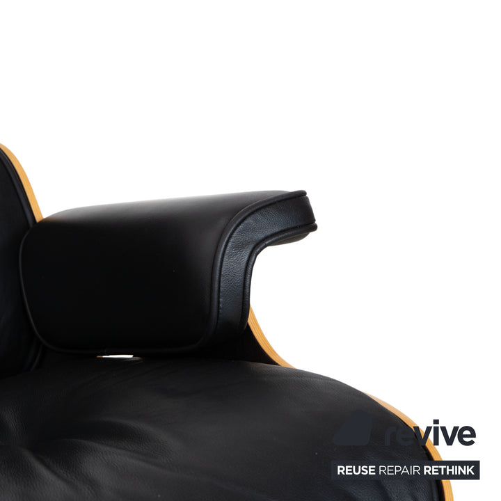 Vitra Eames Lounge Chair incl. Ottoman, Leather, Black, Wood, Red, Brown, Cherry, Charles &amp; Ray Eames