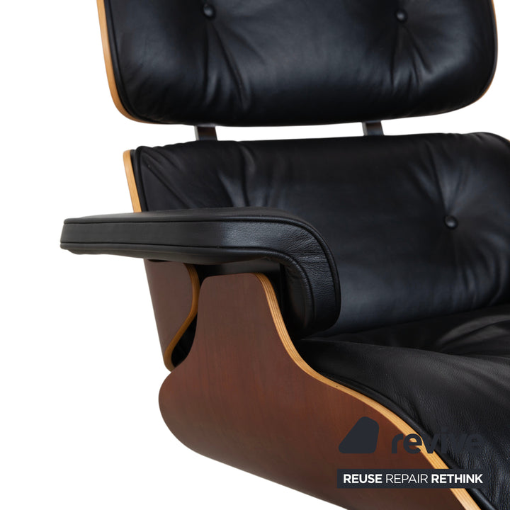Vitra Eames Lounge Chair incl. Ottoman, Leather, Black, Wood, Red, Brown, Cherry, Charles &amp; Ray Eames