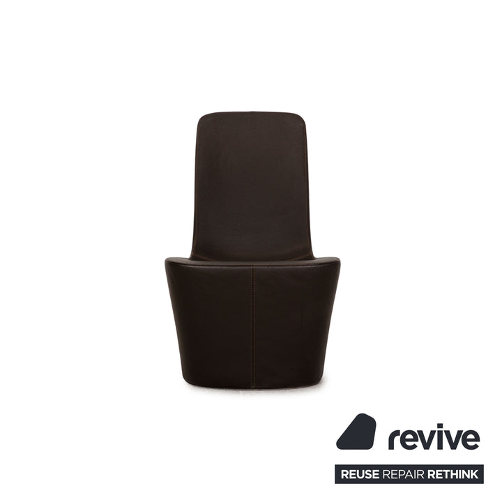 Vitra Monopod Leather Armchair Brown Dark Brown