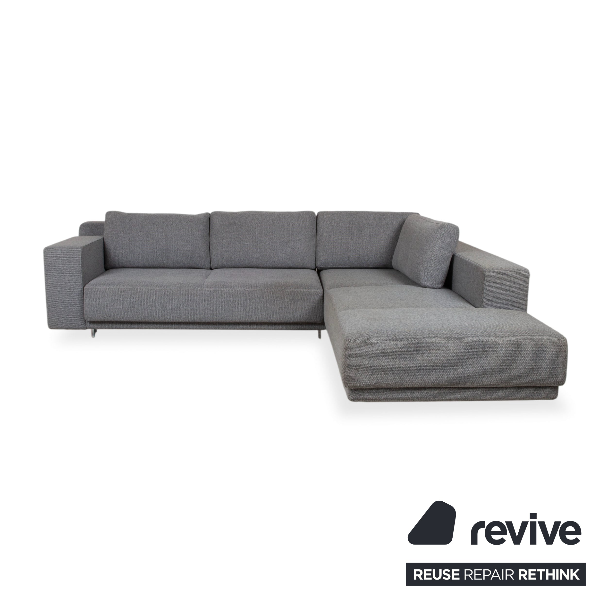 Walter Knoll Big Blue Fabric Corner Sofa Grey Manual Function Sofa Couch