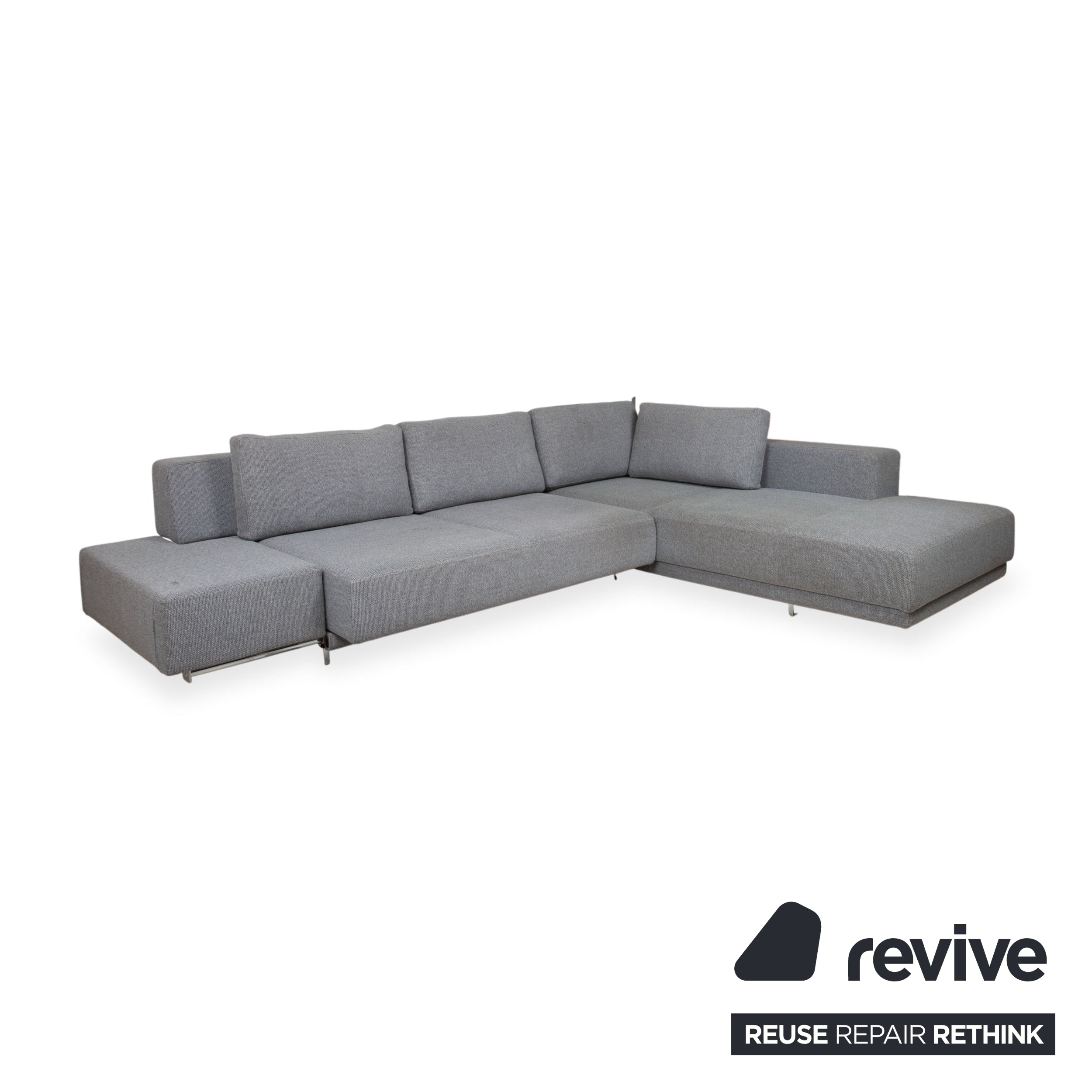 Walter Knoll Big Blue Fabric Corner Sofa Grey Manual Function Sofa Couch