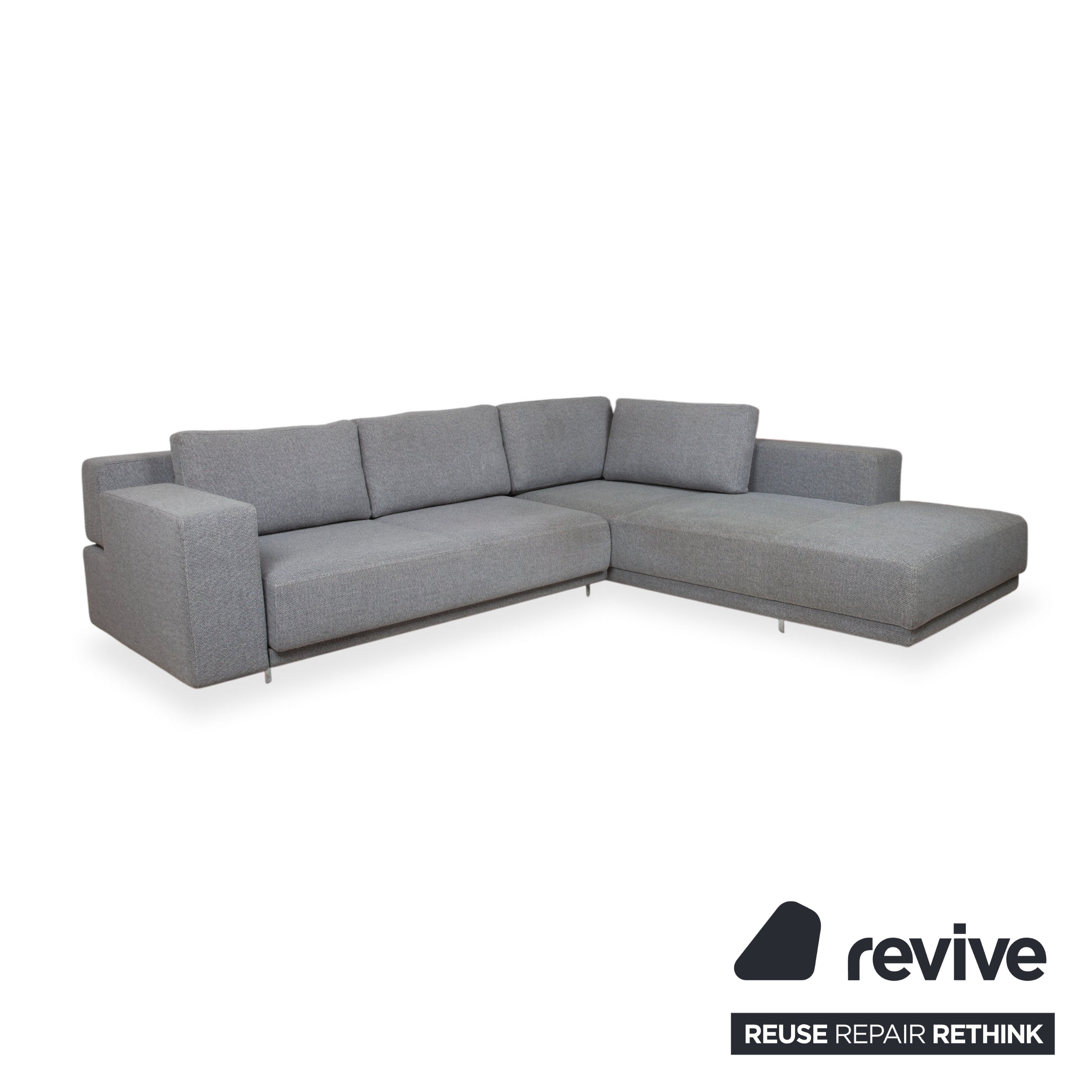 Walter Knoll Big Blue Fabric Corner Sofa Grey Manual Function Sofa Couch