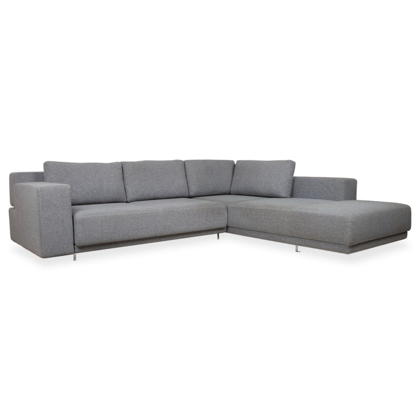 Walter Knoll Big Blue Fabric Corner Sofa Grey Manual Function Sofa Couch