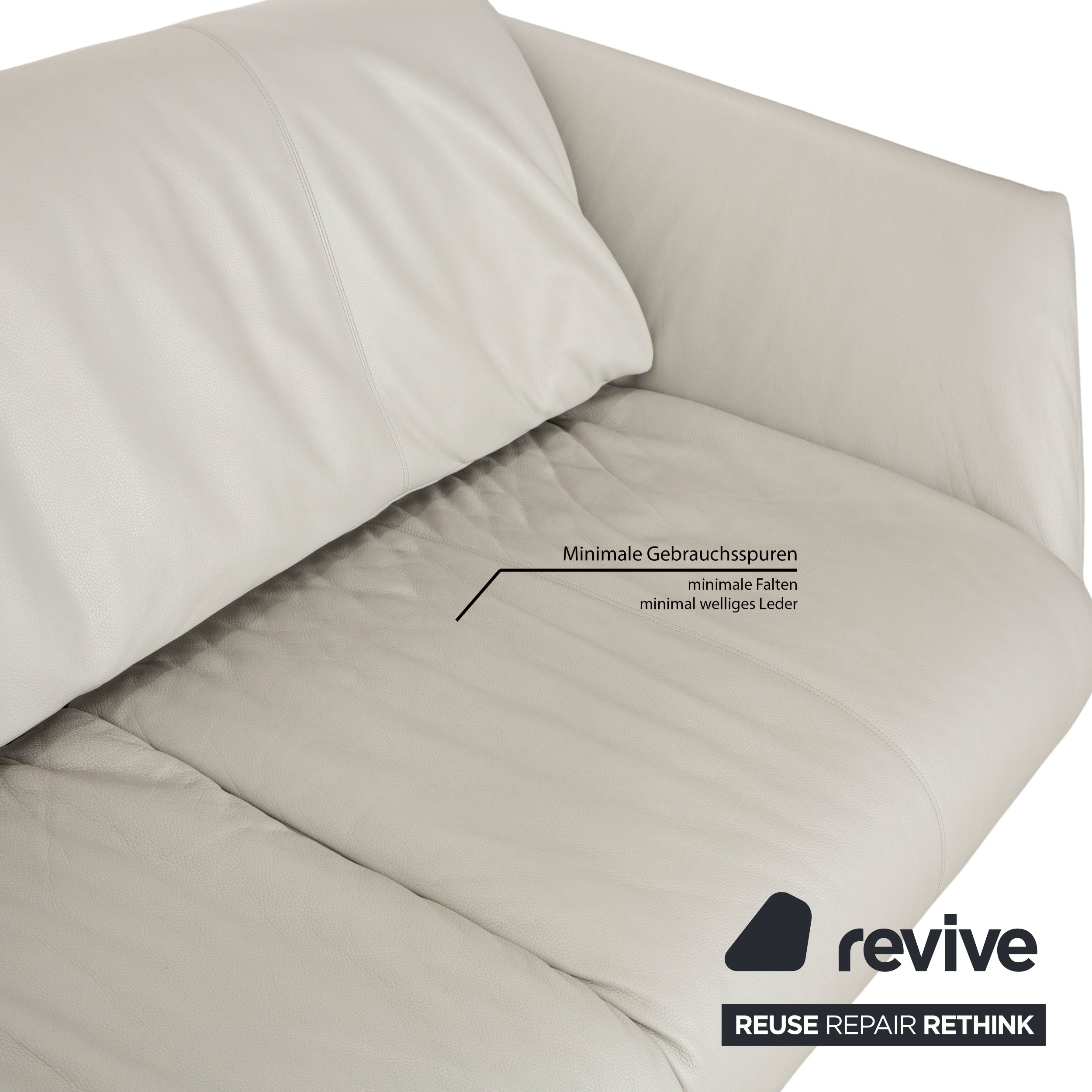 Canapé 3 places en cuir gris clair Walter Knoll Bundle