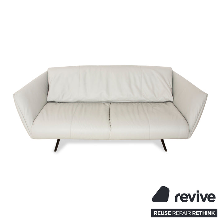 Walter Knoll Bundle Leder Dreisitzer Hellgrau Sofa Couch