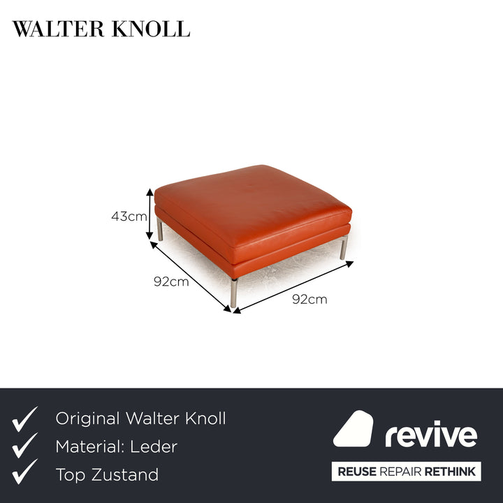 Walter Knoll Good Time Tabouret en Cuir Orange