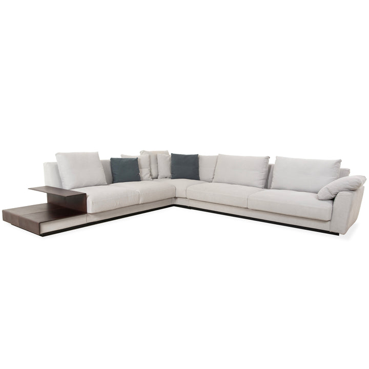 Walter Knoll Grand Suite fabric corner sofa light grey sofa couch storage leather
