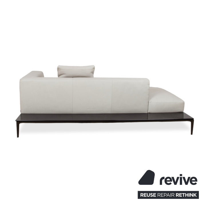 Canapé trois places Walter Knoll Jaan Living cuir gris crème
