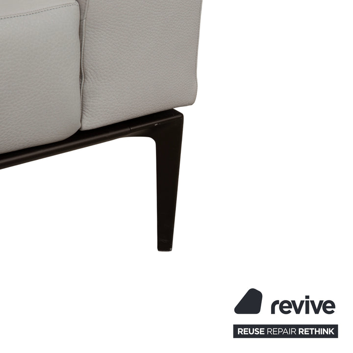 Canapé trois places Walter Knoll Jaan Living cuir gris crème