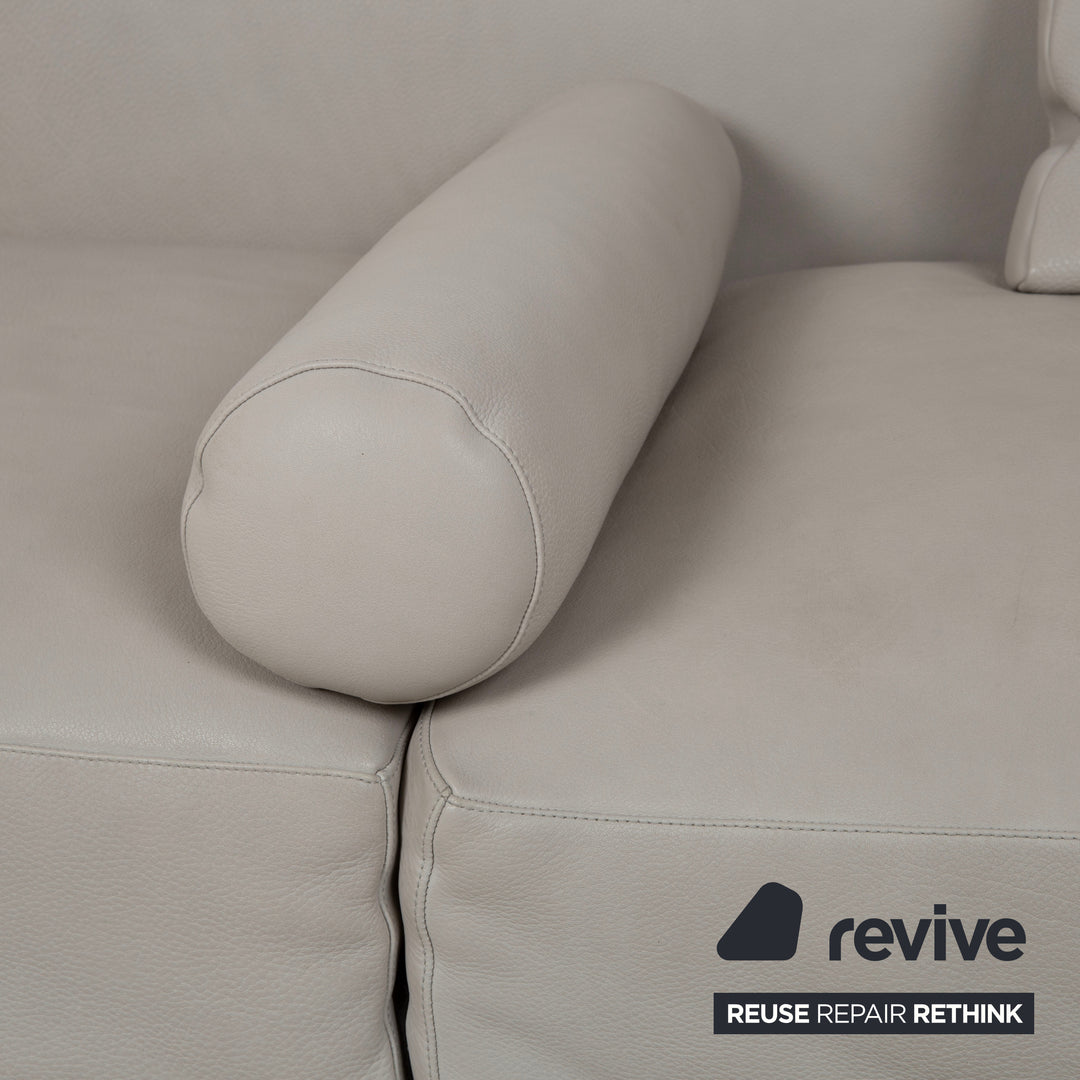 Canapé trois places Walter Knoll Jaan Living cuir gris crème