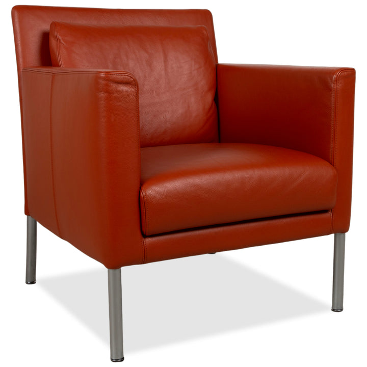Walter Knoll Jason Leather Armchair Red
