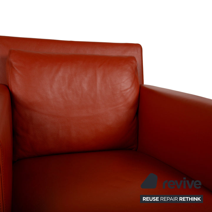 Walter Knoll Jason Leather Armchair Red