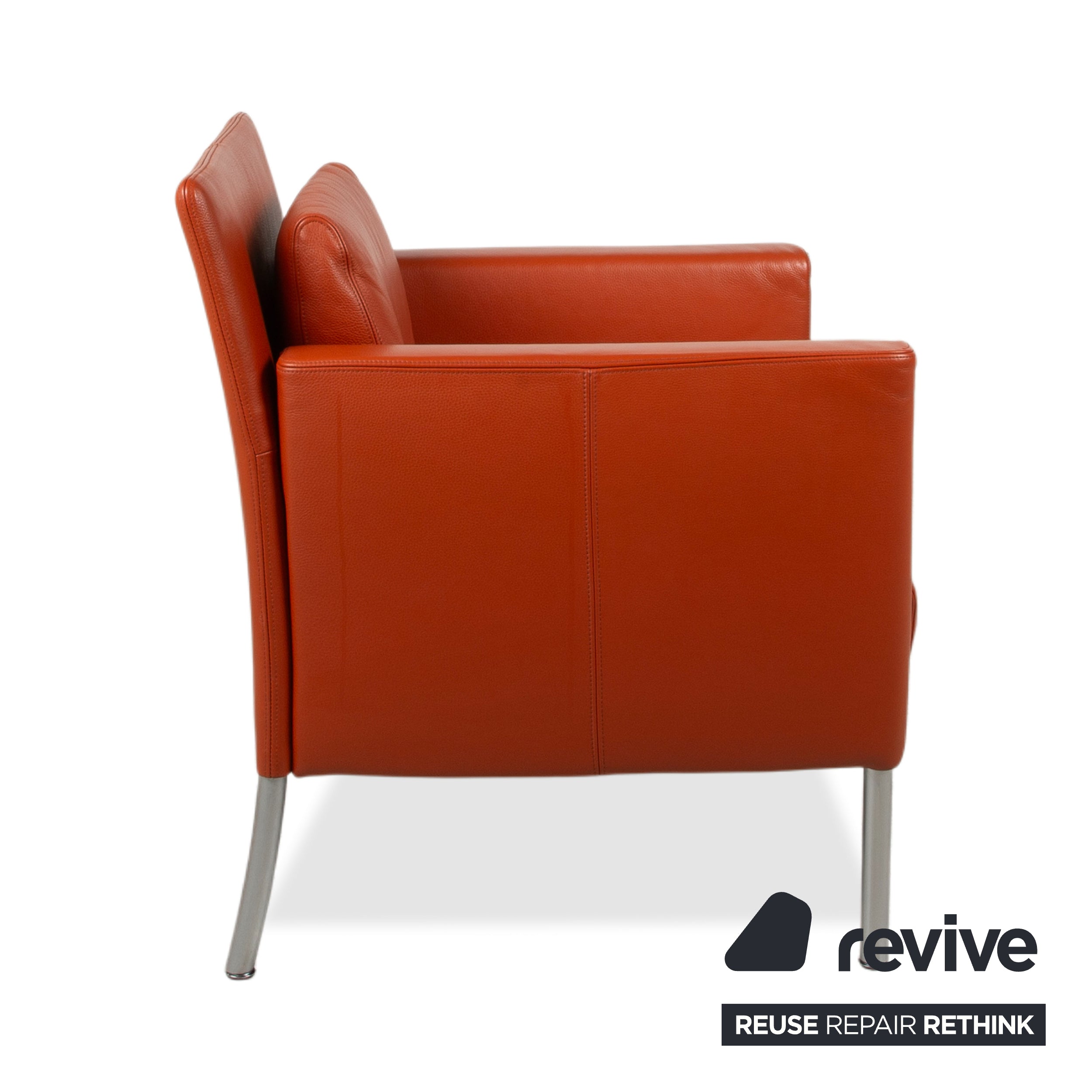 Walter Knoll Jason Leather Armchair Red