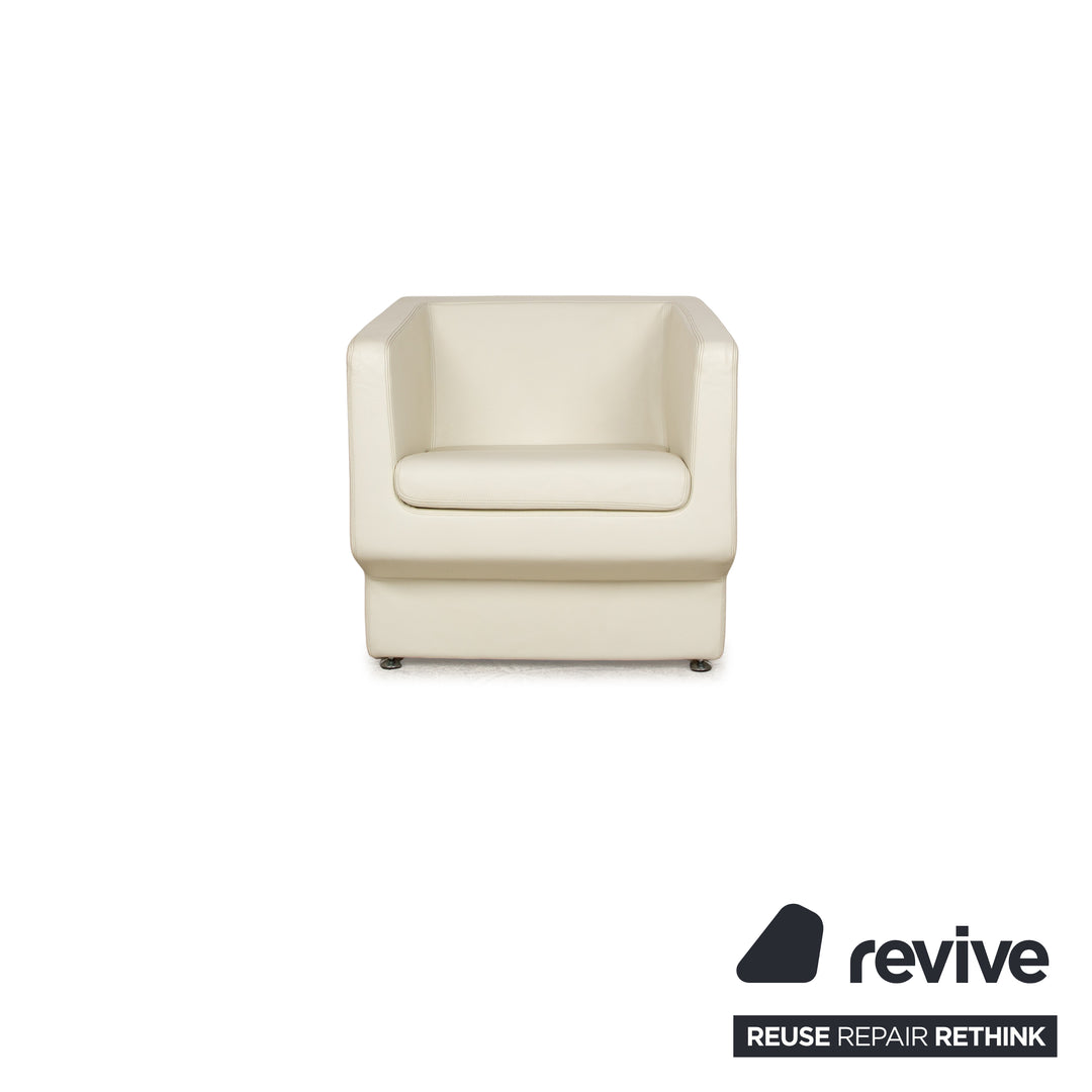 Walter Knoll Leder Sessel Garnitur Creme 2x Sessel
