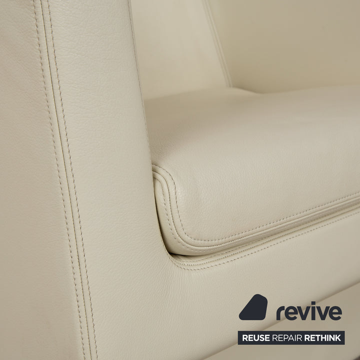 Walter Knoll Leder Sessel Garnitur Creme 2x Sessel