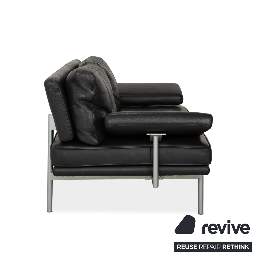 Canapé deux places en cuir noir Walter Knoll Living Platform - Fonctionnement manuel