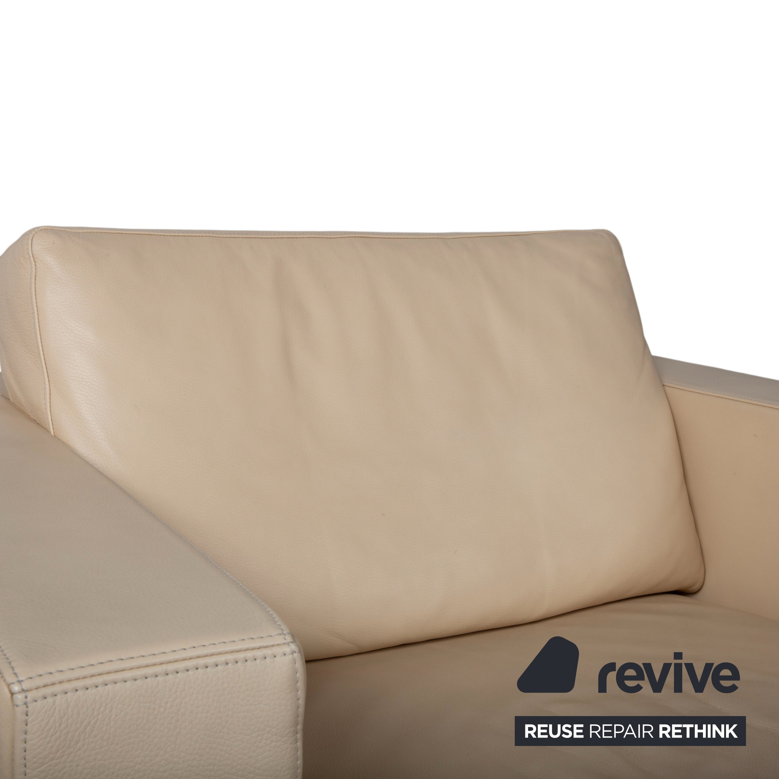 Fauteuil en cuir Walter Knoll Nelson, beige crème