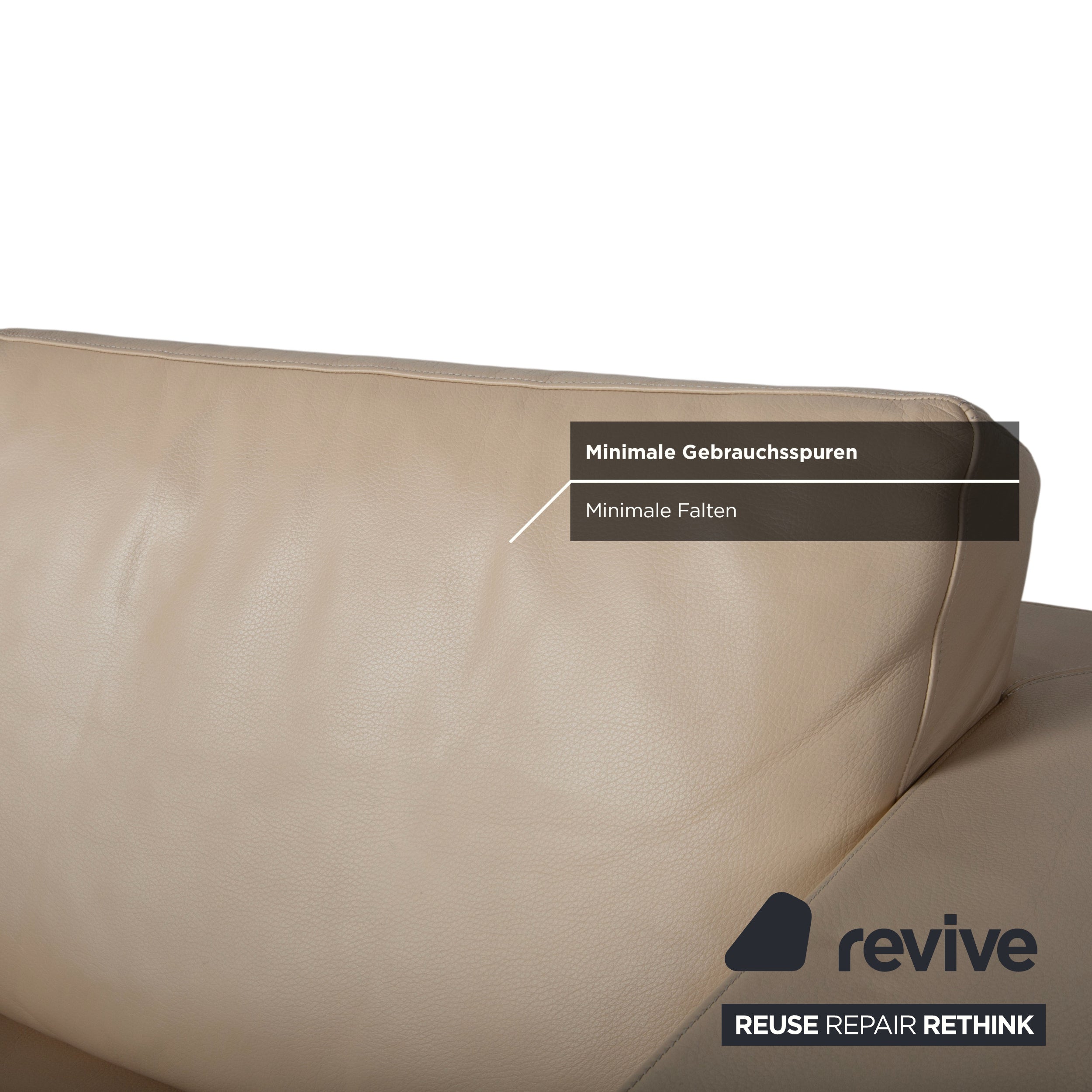 Fauteuil en cuir Walter Knoll Nelson, beige crème