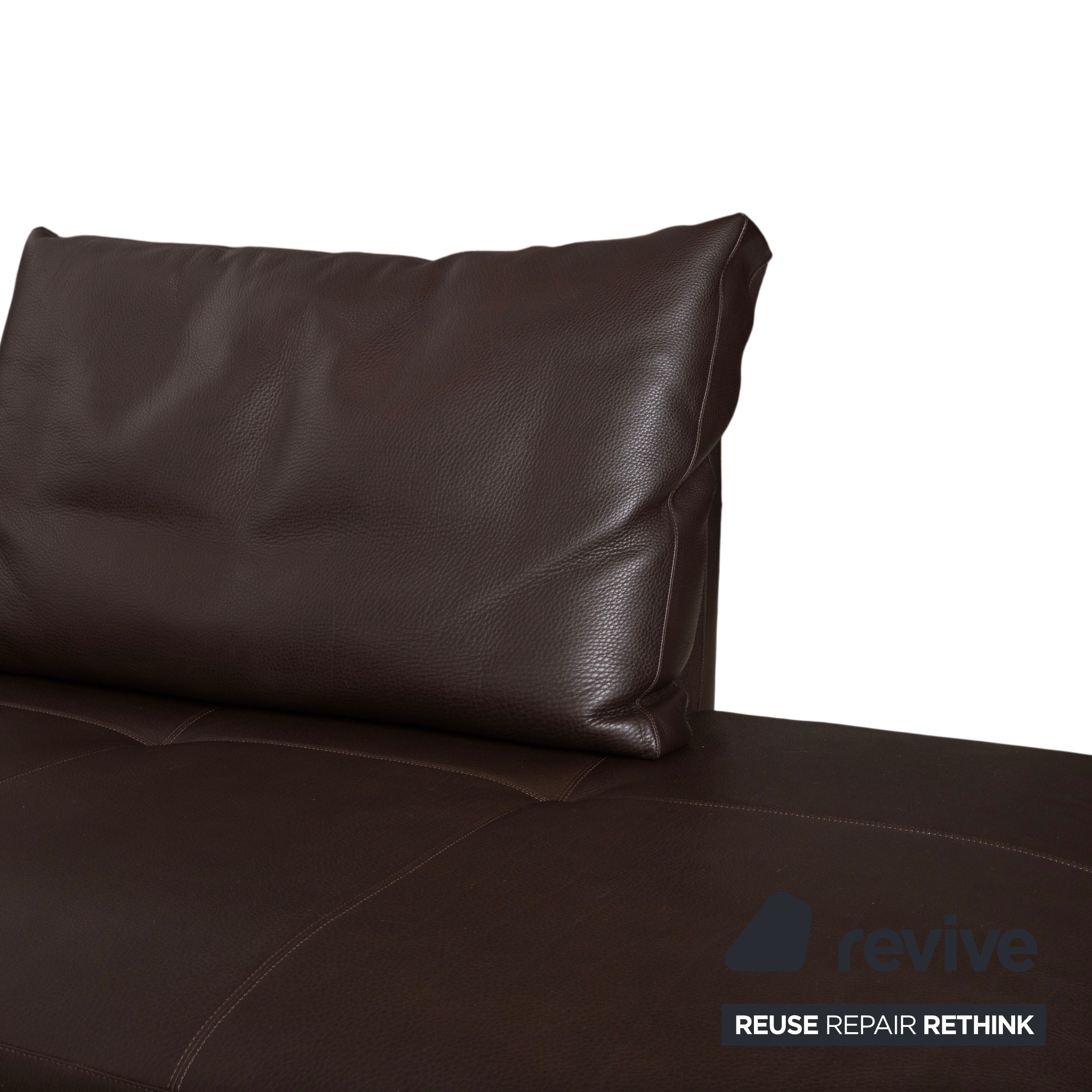 Canapé d'angle en cuir Walter Knoll Prime Time, marron, avec récamière à droite