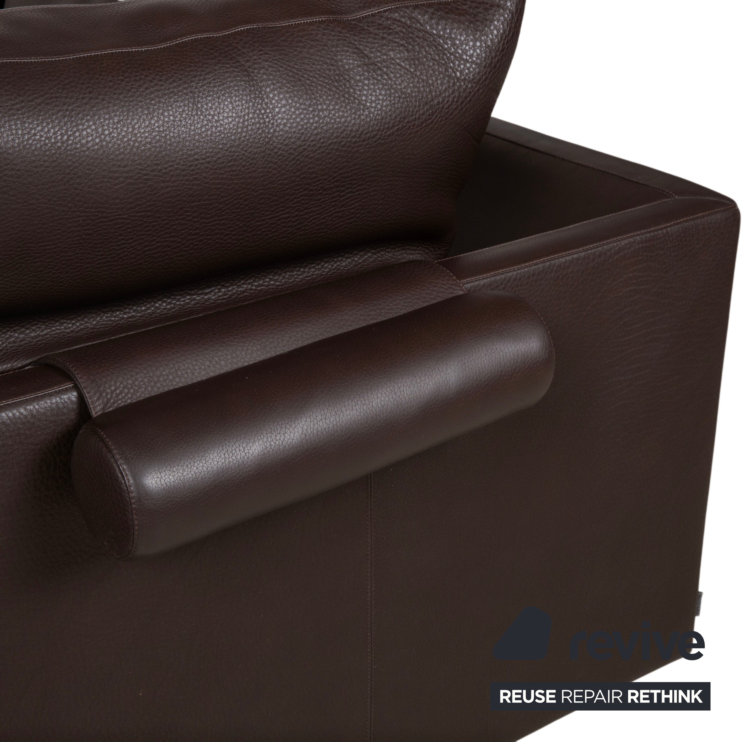 Canapé d'angle en cuir Walter Knoll Prime Time, marron, avec récamière à droite