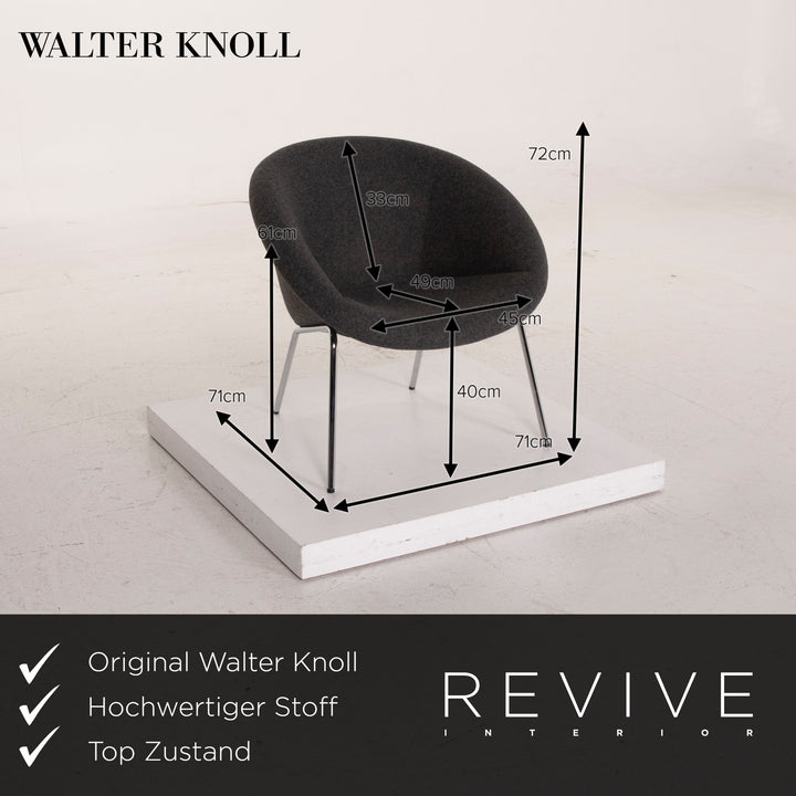 Walter Knoll Stoff Sessel Anthrazit #15276