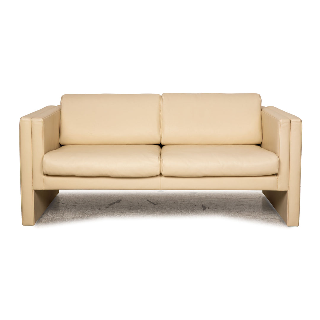 Walter Knoll Studio 191 Leder Zweisitzer Creme Sofa Couch