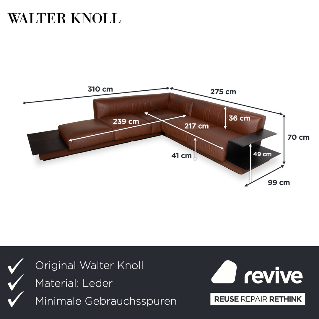 Walter Knoll Yuuto Leder Ecksofa Braun Kastanie Mokka Sofa Couch