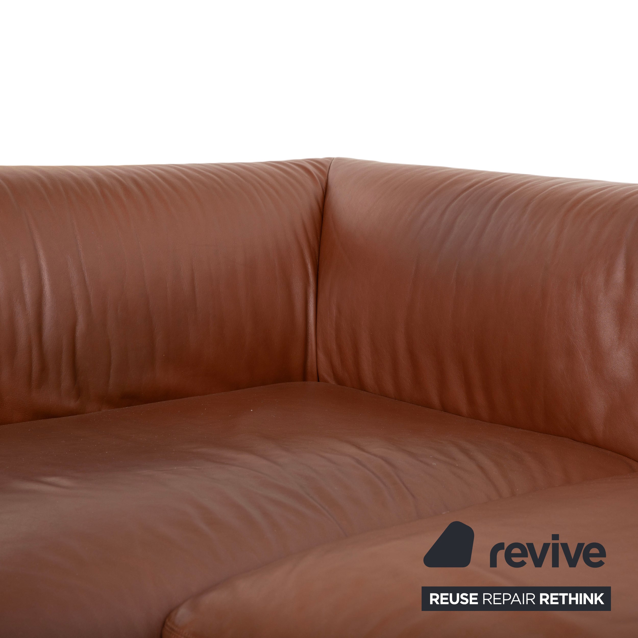 Walter Knoll Yuuto Leather Corner Sofa Brown Chestnut Mocha Sofa Couch