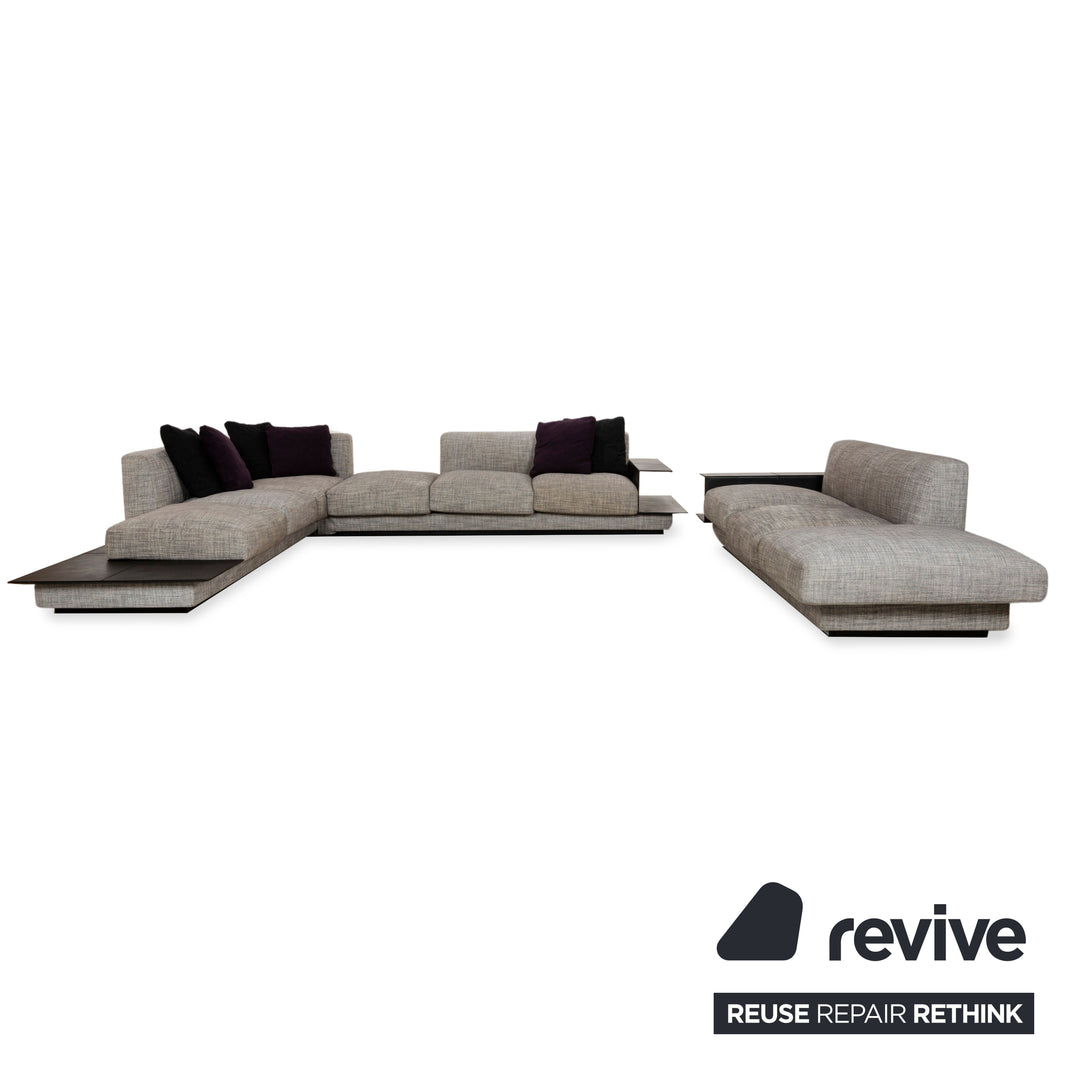 Walter Knoll Yuuto Canapé d'angle en tissu Gris Canapé