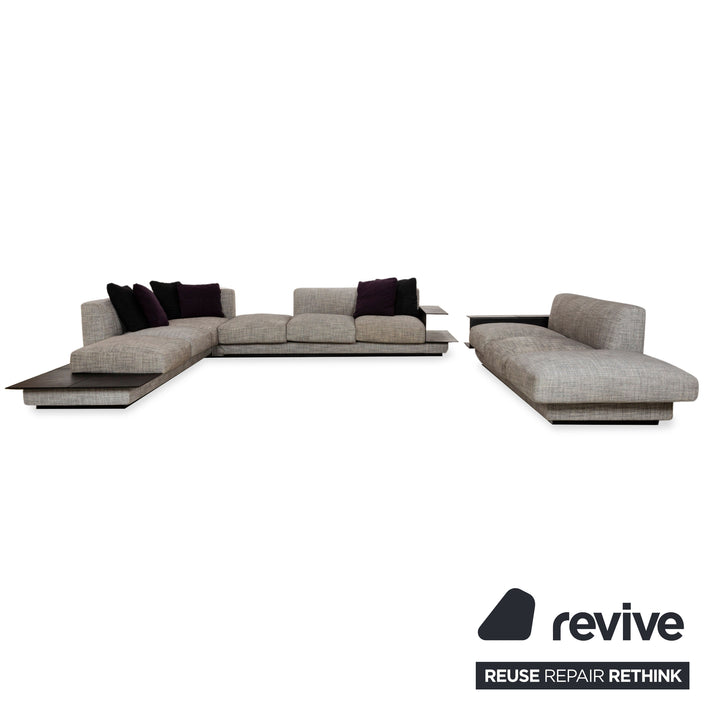 Walter Knoll Yuuto Canapé d'angle en tissu Gris Canapé