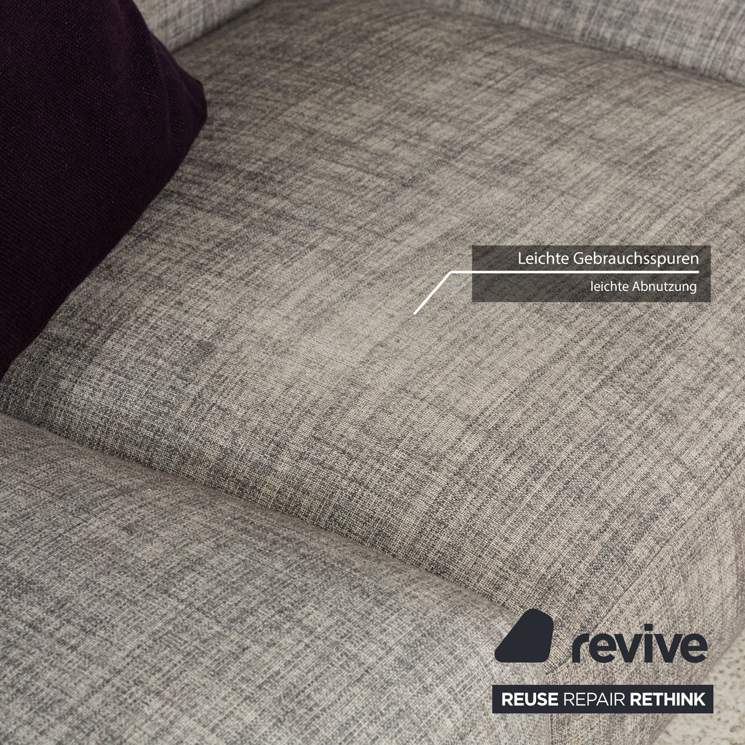 Walter Knoll Yuuto Canapé d'angle en tissu Gris Canapé