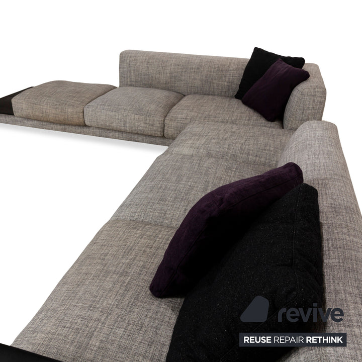 Walter Knoll Yuuto Canapé d'angle en tissu Gris Canapé