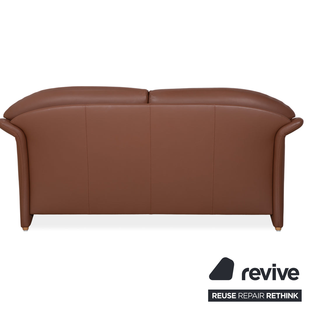 Canapé deux places en cuir Walter Knoll marron